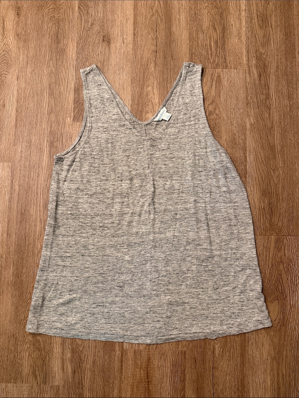 Sundance 100% Linen Knit V-Neck Tank Top Oversized Women’s Small Heather Gray
